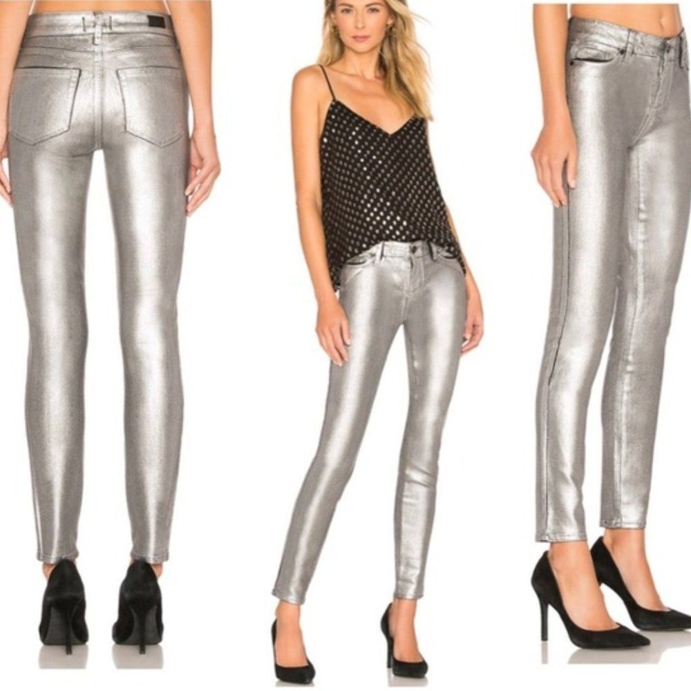 PAIGE Verdugo Ultra Skinny in Silver Galaxy Coating